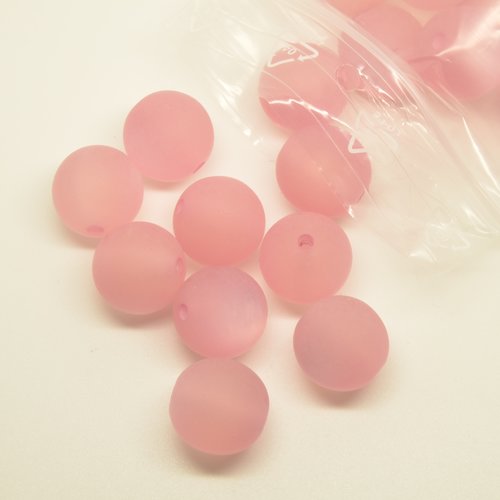 23 perles polaris - rose - 17mm
