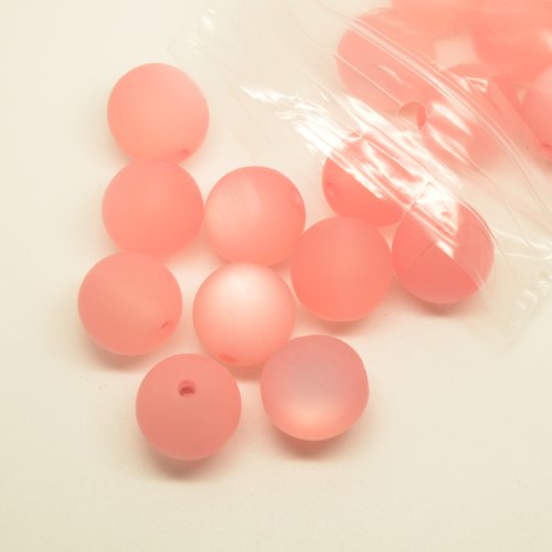 23 perles polaris - rose bonbon - 17mm