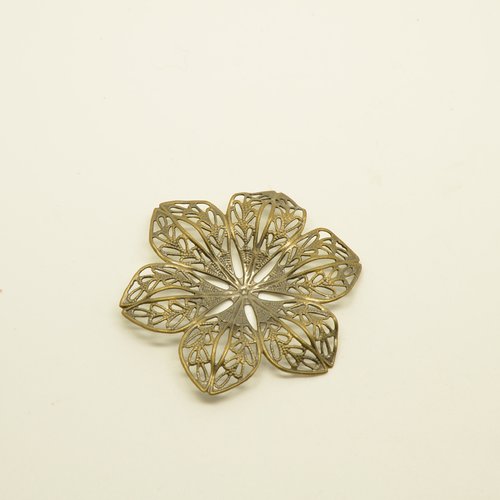 1 estampe filigrane fleur - bronze - 42mm