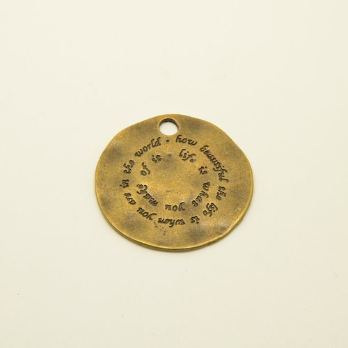 1 grand pendentif médaille - bronze - 36mm