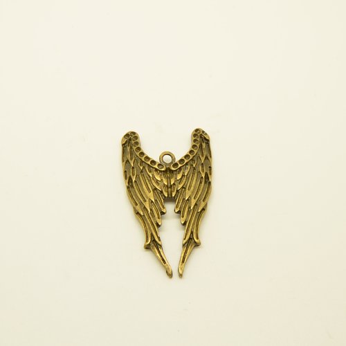 1 pendentif ailes d'ange - bronze - 22x38mm