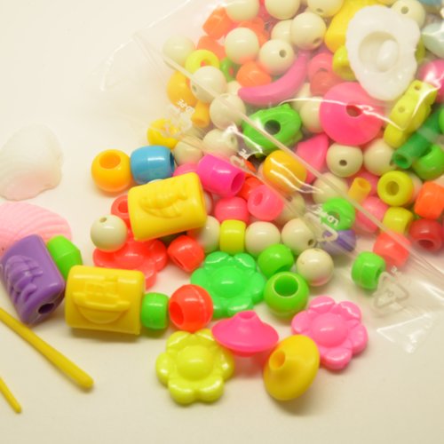 225gr de perles en plastique pour enfants - Un grand marché