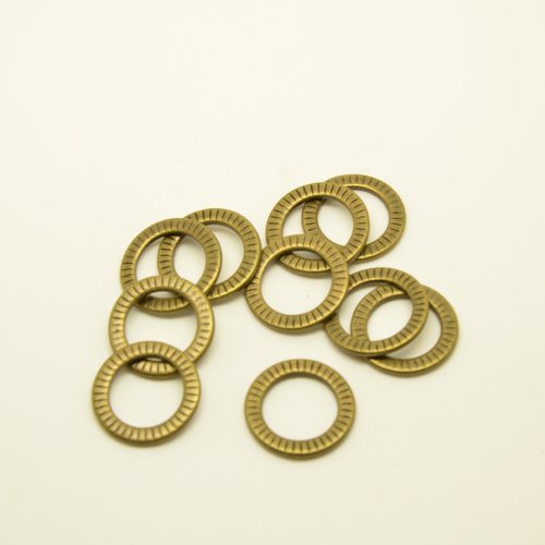 10 connecteurs anneaux fermés - bronze - 17mm