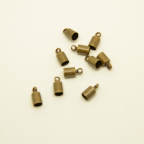 10 embouts pour cordon 3/4mm - bronze - 5x10mm