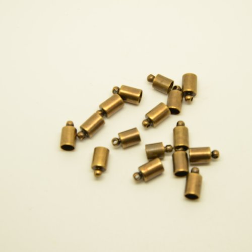16 embouts pour cordon 5mm - bronze - 6x11mm