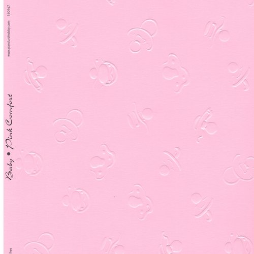 Feuille de papier déco motifs bébé - rose - 305x305mm