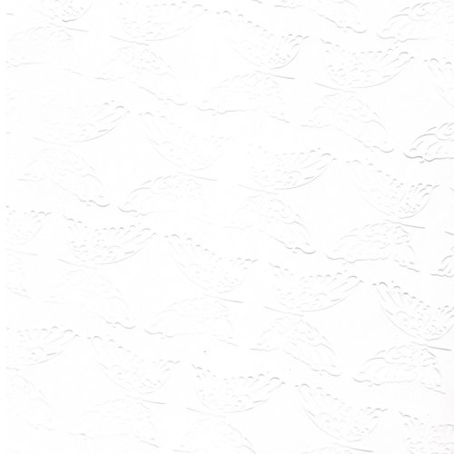 Feuille de papier déco motifs papillons - blanc - 305x305mm