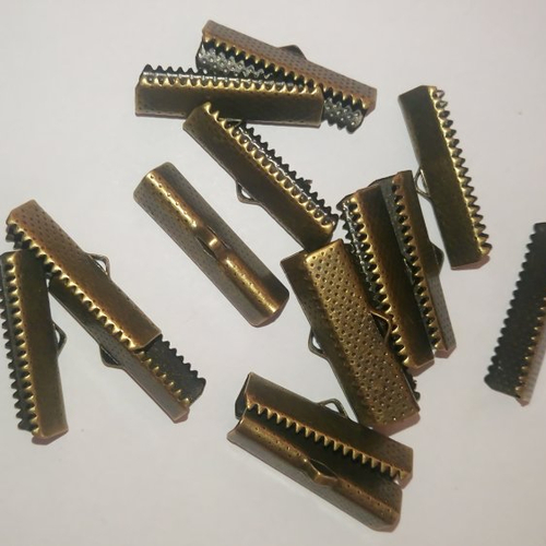 24 embouts griffes pince-rubans 25mm bronze