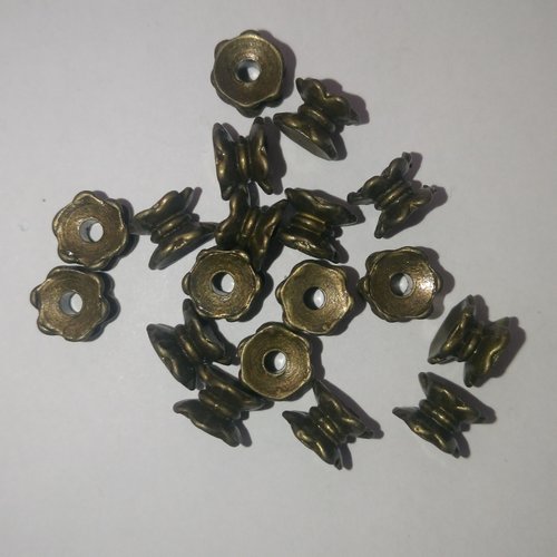 18 perles diabolo - bronze - 5x7mm