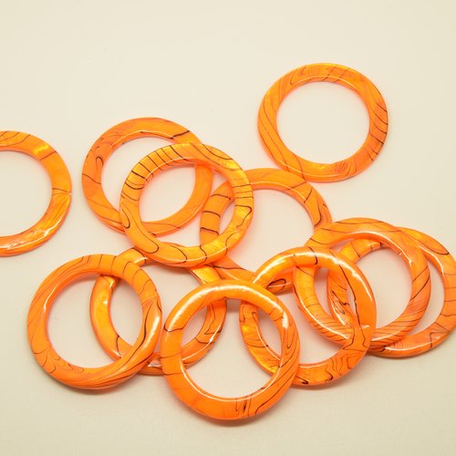 10 connecteurs/cadres en nacre - orange - 35mm