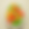 15 grosses perles rondes irrégulières - orange, jaune, vert - 20mm
