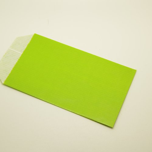 12 pochettes plates en papier pour emballage cadeau - vert - 70x120mm