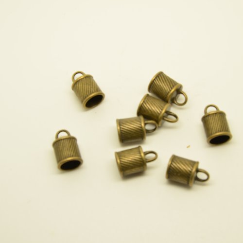 9 embouts pour cordon 8mm - bronze - 9x16mm