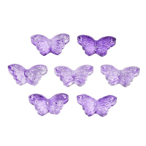 1 perle en verre papillon 14x8mm violet clair