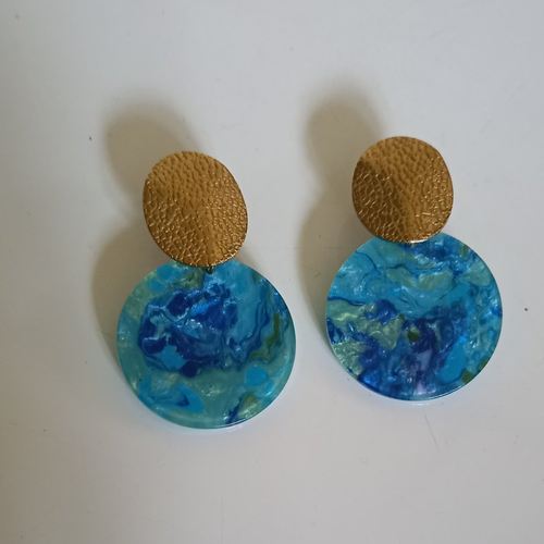Boucles d'oreilles bleu turquoise
