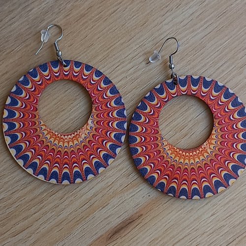 Grandes boucles d'oreilles bois