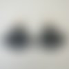 Filigranes dentelle noire - boucles or