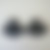 Filigranes dentelle noire - boucles argent
