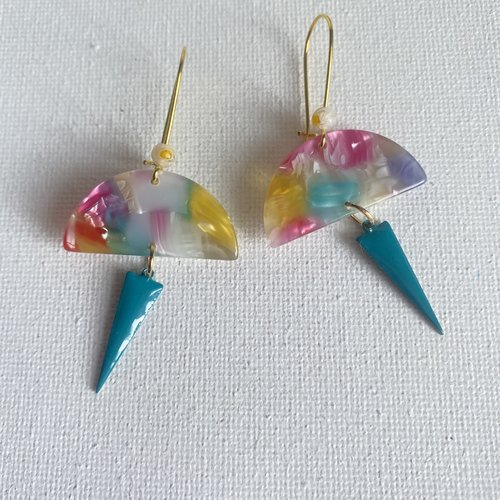 Boucles d'oreilles femme multicolore