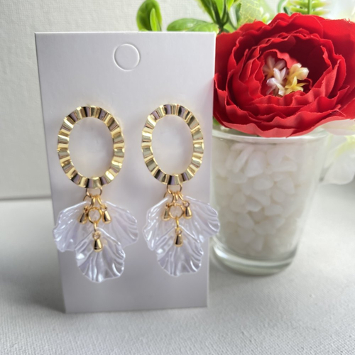 Boucles d’oreilles pendante pétales/boucles d'oreilles mariage