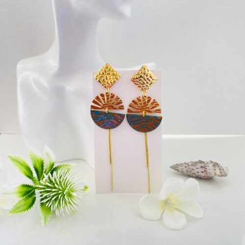 Boucles d'oreille pendante doré