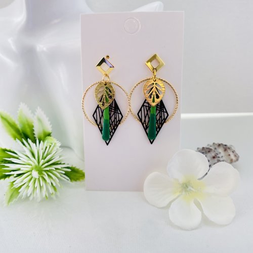 Boucles d'oreille pendante doré