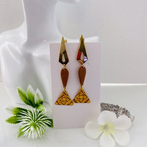 Boucles d'oreille pendante doré