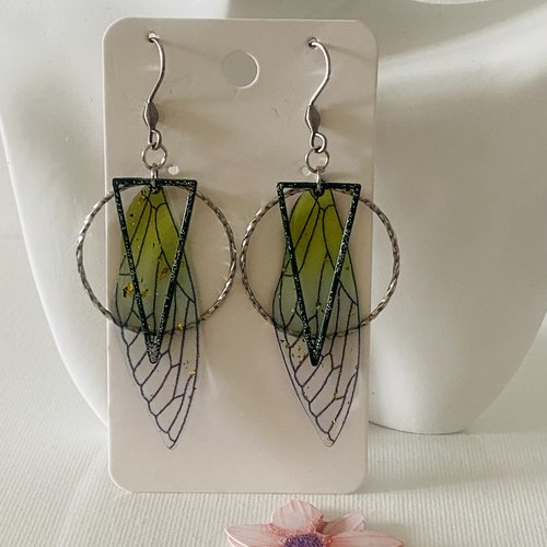 Boucles d'oreilles,ailes de papillon,bijou femme