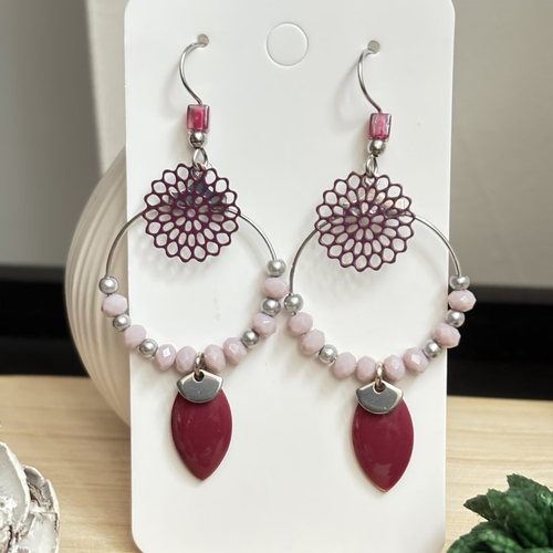 Boucles d'oreilles créole perles