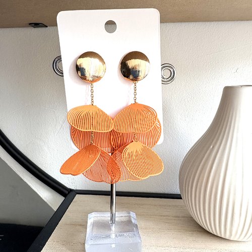 Boucles d’oreilles pétales orange