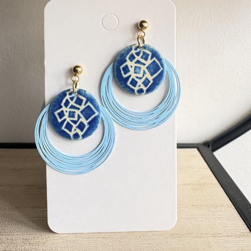 Boucles d’oreilles bleue