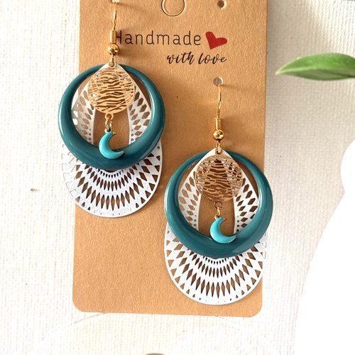 Boucles d’oreilles pendante,fantaisie,femme idée cadeau