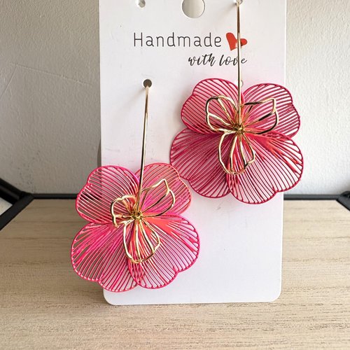 Boucle d'oreille fleur, idée cadeau, bijoux fantaisie