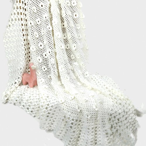 Fleurs Couverture De Bapteme Pour Bebe Crochetee A La Main Cadeau De Naissance Utile Un Grand Marche