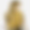Ocre - débardeur pull gilet sans manche en pure laine tweed ocre pour femme taille medium m - fr 40 - tricoté main
