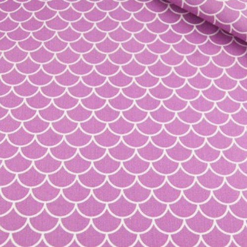 Tissu coton 100% imprimé coupon 50 x 160 cm violet 