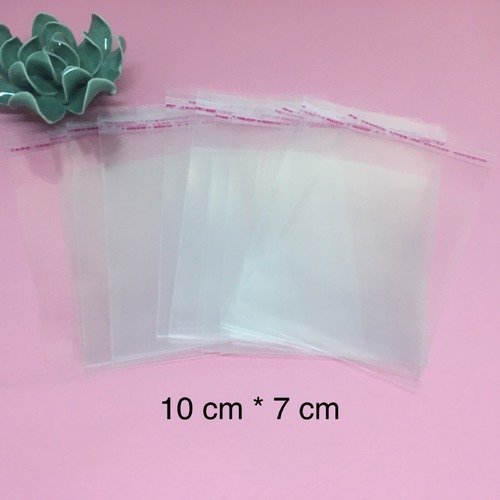 Sachets plastique transparent adhésifs 10 x 7 cm lot de 50