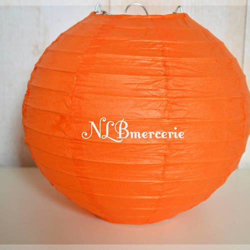 Lampions orange diamètre 35 cm en papier de riz, lanternes, boules chinoise 