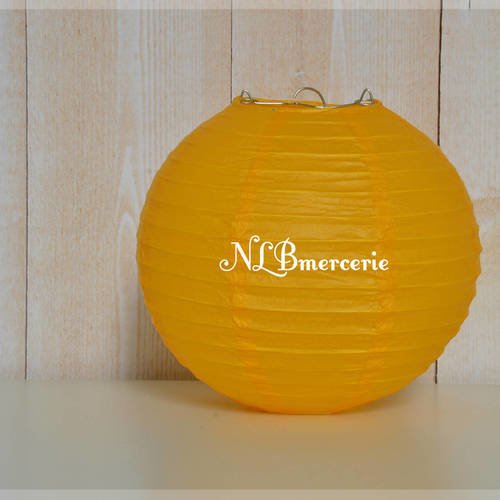 Lampions jaune diamètre 25 cm en papier de riz, lanternes, boules chinoise 