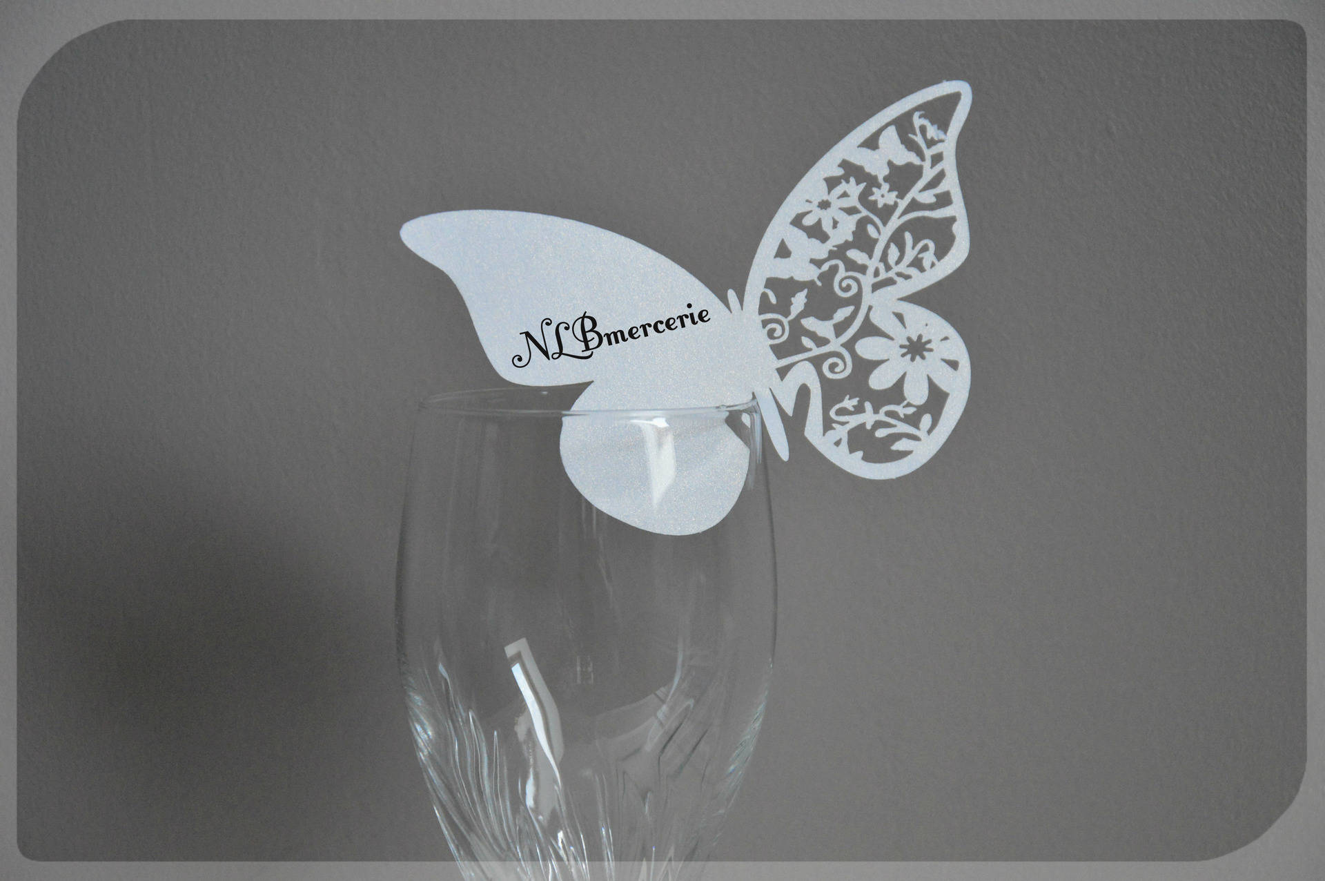 X40 mini silver glitter vinyle papillon autocollants diy verre de vin mariage invite