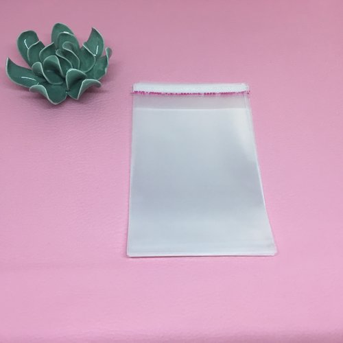 Sachets emballage plastique transparent adhésifs 8 x 13 cm lot de 25