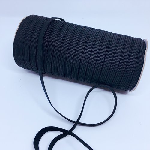 Élastique , ruban tressé noir largeur 8 mm prix pour 4 m