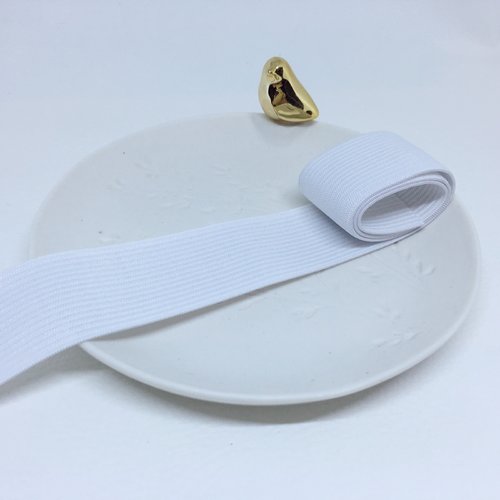 Elastique, ruban blanc largeur 2.5 cm