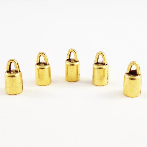 Cef50g - lot de 5 embouts à coller de couleur doré de 10mm, taille de trou 3mm. 