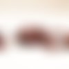 Pd75m - lot de 20 perles en bois marron foncé reflets cuivré en forme de rondelles palets de 7x5mm. 