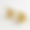 Cbc18d - une paire de boucles d'oreilles doré support cabochon avec plateau de 12mm 