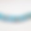 Inv162 - rare 10 perles précieuses 8x6mm bleu opaque bicolore à reflets électrique en verre cristal à facettes. 