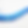Inv137 - rare lot de 5 perles en verre texture mat caoutchouc bleu ciel turquoise centre blanc de 8mm de diamètre. 