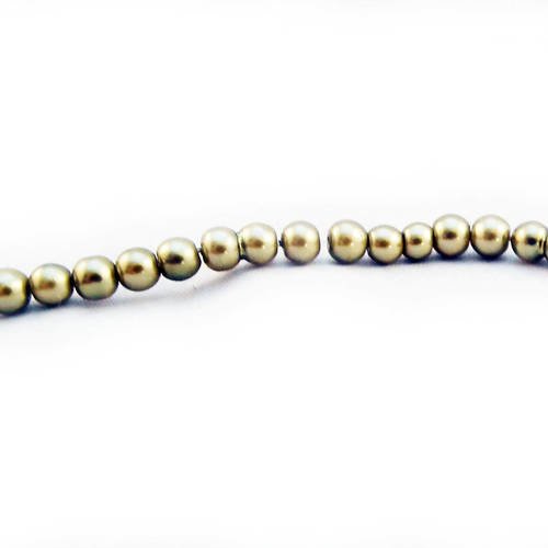 Inv159 - 10 perles miracles magiques olive taupe rétro électrique de 4mm de diamètre 