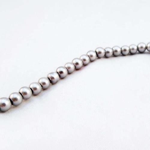 Inv160 - 10 perles miracles magiques gris électrique de 4mm de diamètre. 